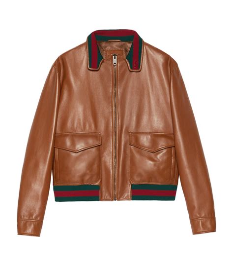 gucci leather bomber jacket|Altro.